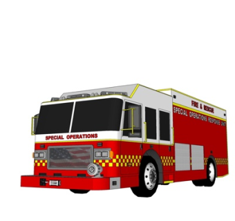 现代消防车su模型