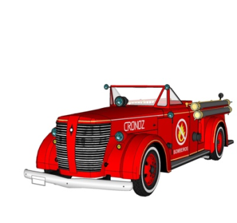 现代消防车su模型