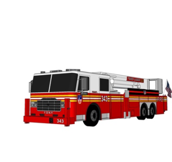 现代消防车su模型