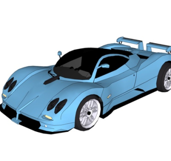 现代跑车su模型