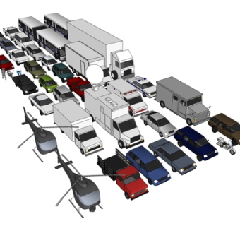 现代交通工具su模型