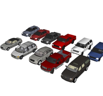 现代交通工具su模型