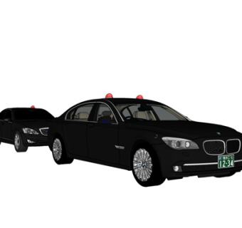 现代警车su模型