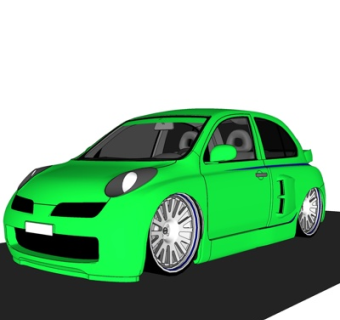 现代代步车su模型