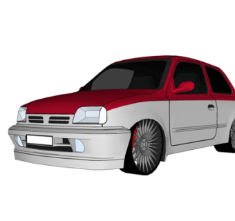 现代代步车su模型