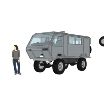 现代多功能路战车su模型