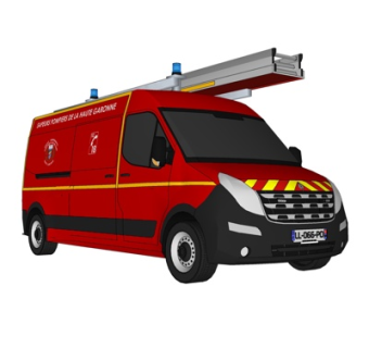 现代消防车su模型