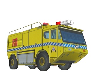 现代<em>消防车su模型</em>