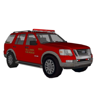 现代消防车su模型