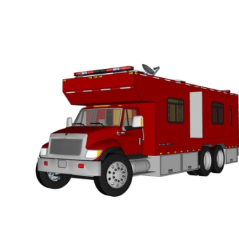现代消防车su模型