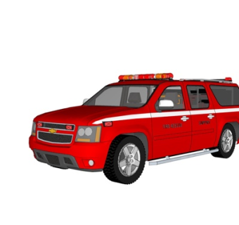 现代消防车su模型