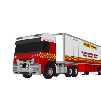 现代消防车su模型