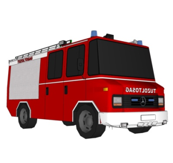 现代消防车su模型