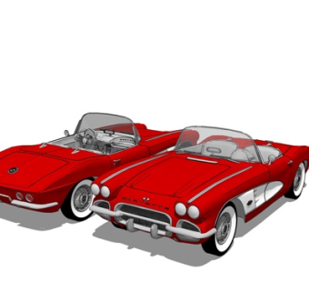 现代敞篷跑车su模型