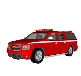 现代消防车su模型