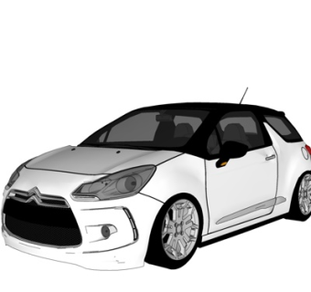 现代代步车su模型