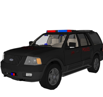 现代警车su模型