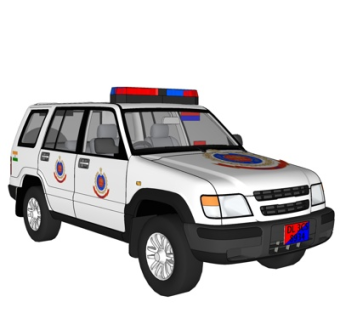 现代警车su模型