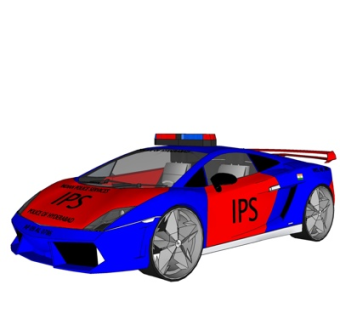 现代警车su模型