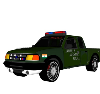 现代警车su模型