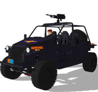 现代警车su模型