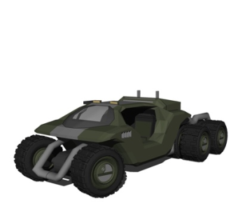 现代6轮越野车su模型