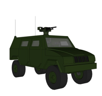 现代军用越野车su模型