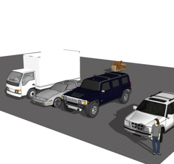 现代交通工具su模型