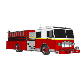 现代消防车su模型