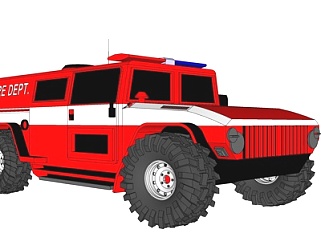 现代<em>消防车</em>su模型