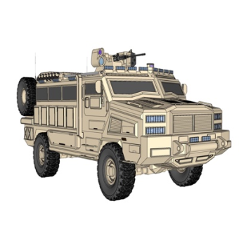 现代陆地战车su模型