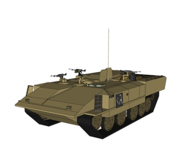 现代陆地战车su模型