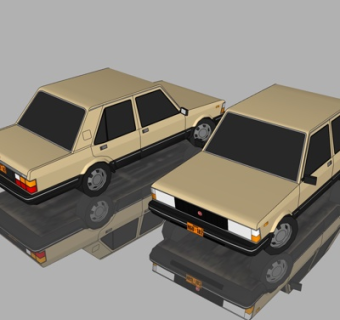 现代小汽车su模型