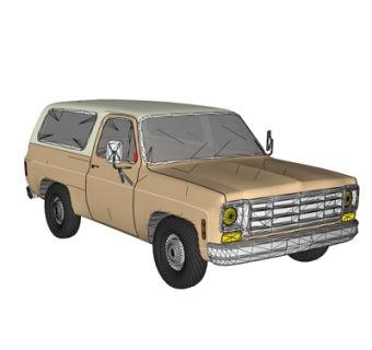 现代小汽车su模型