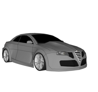 现代小跑车su模型