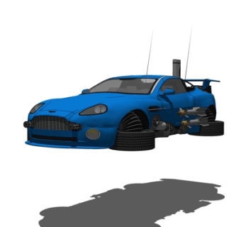 现代小跑车su模型