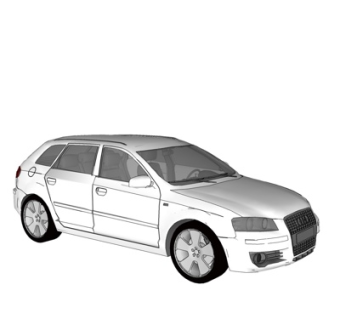 现代小汽车su模型