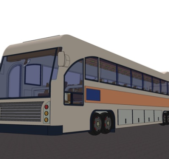 现代旅游巴士su模型