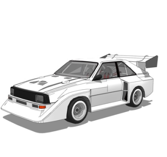 现代小汽车su模型