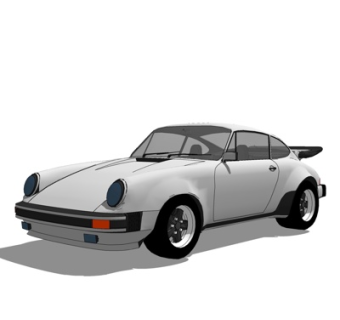 现代小汽车su模型