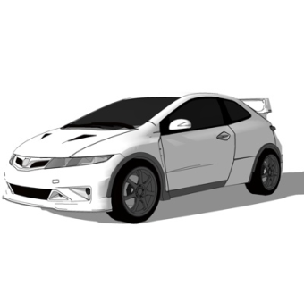 现代小汽车su模型