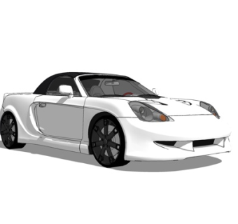 现代小跑车su模型