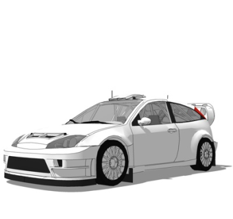 现代小汽车su模型