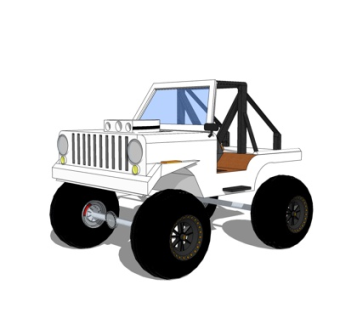 现代越野车su模型