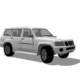 现代小汽车su模型