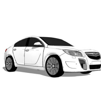 现代小汽车su模型