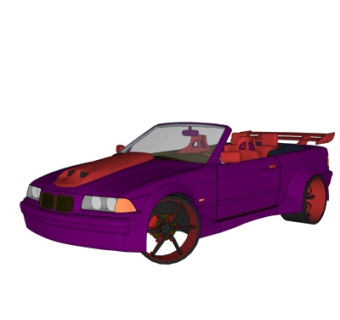 现代小跑车su模型