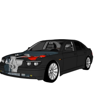 现代小汽车su模型