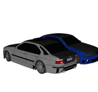 现代小汽车su模型