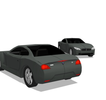 现代宝马跑车su模型